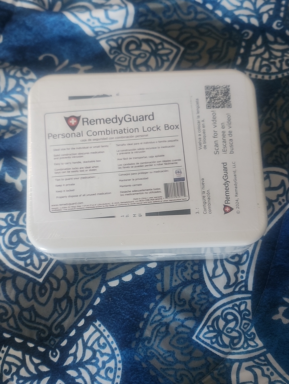 RemedyGuard Personal Combination Lock Box - White